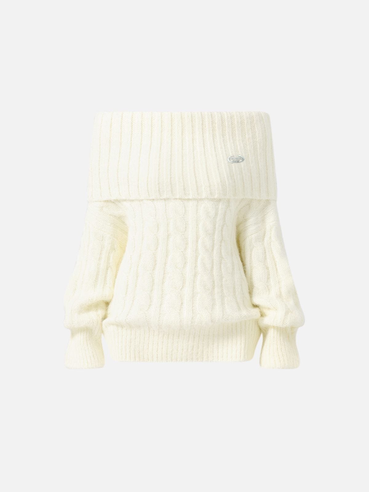 Aelfric Eden Cable Knit Off-The-Shoulder Sweater
