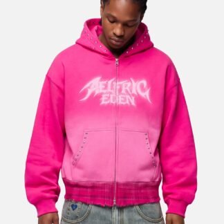 Aelfric Eden Boxy Washed Studded Zip Up Hoodie