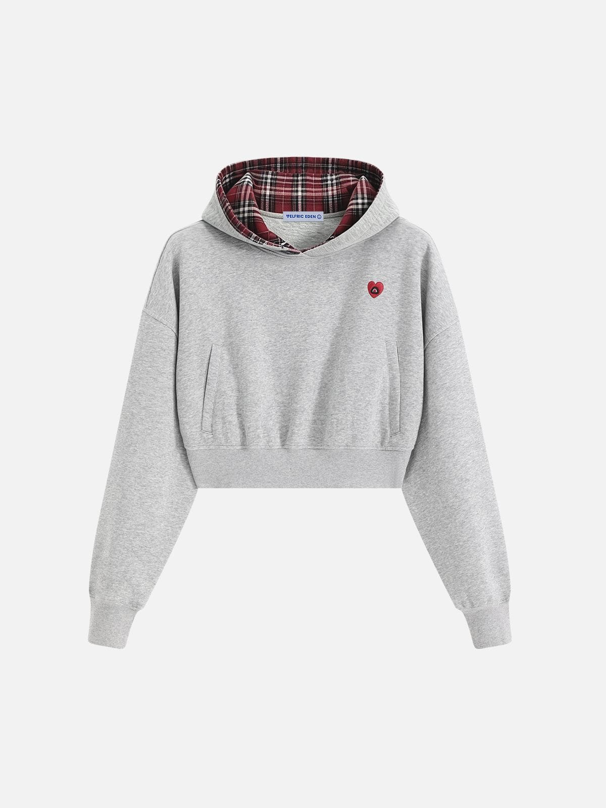 [Pre-Order] Aelfric Eden Cropped Plaid Lined Pullover Hoodie