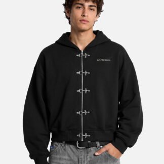 Aelfric Eden Boxy Fireman Clasp Zip Up Hoodie