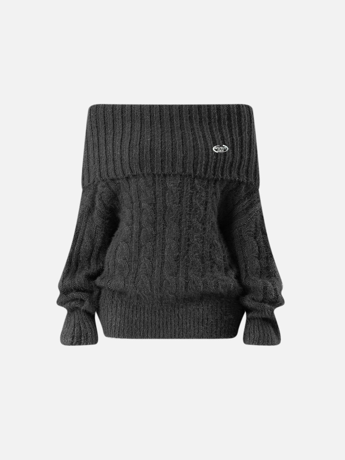 Aelfric Eden Cable Knit Off-The-Shoulder Sweater