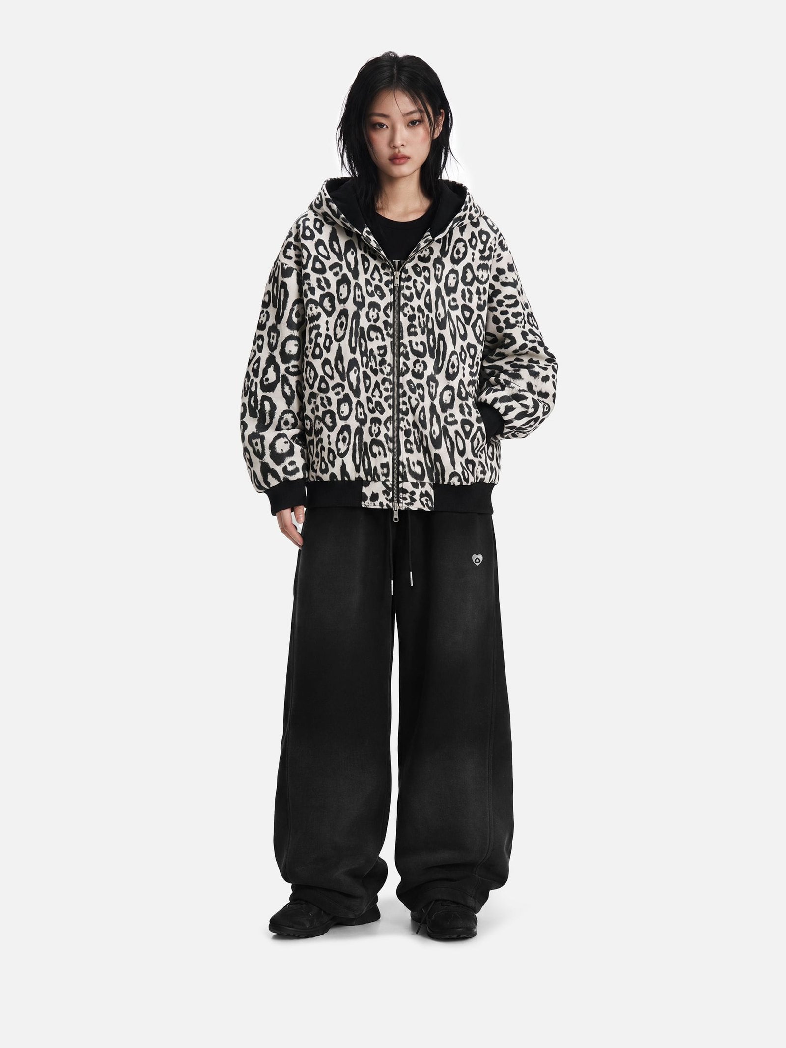 Aelfric Eden Reversible Leopard Zip Up Hoodie