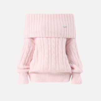 Aelfric Eden Cable Knit Off-The-Shoulder Sweater