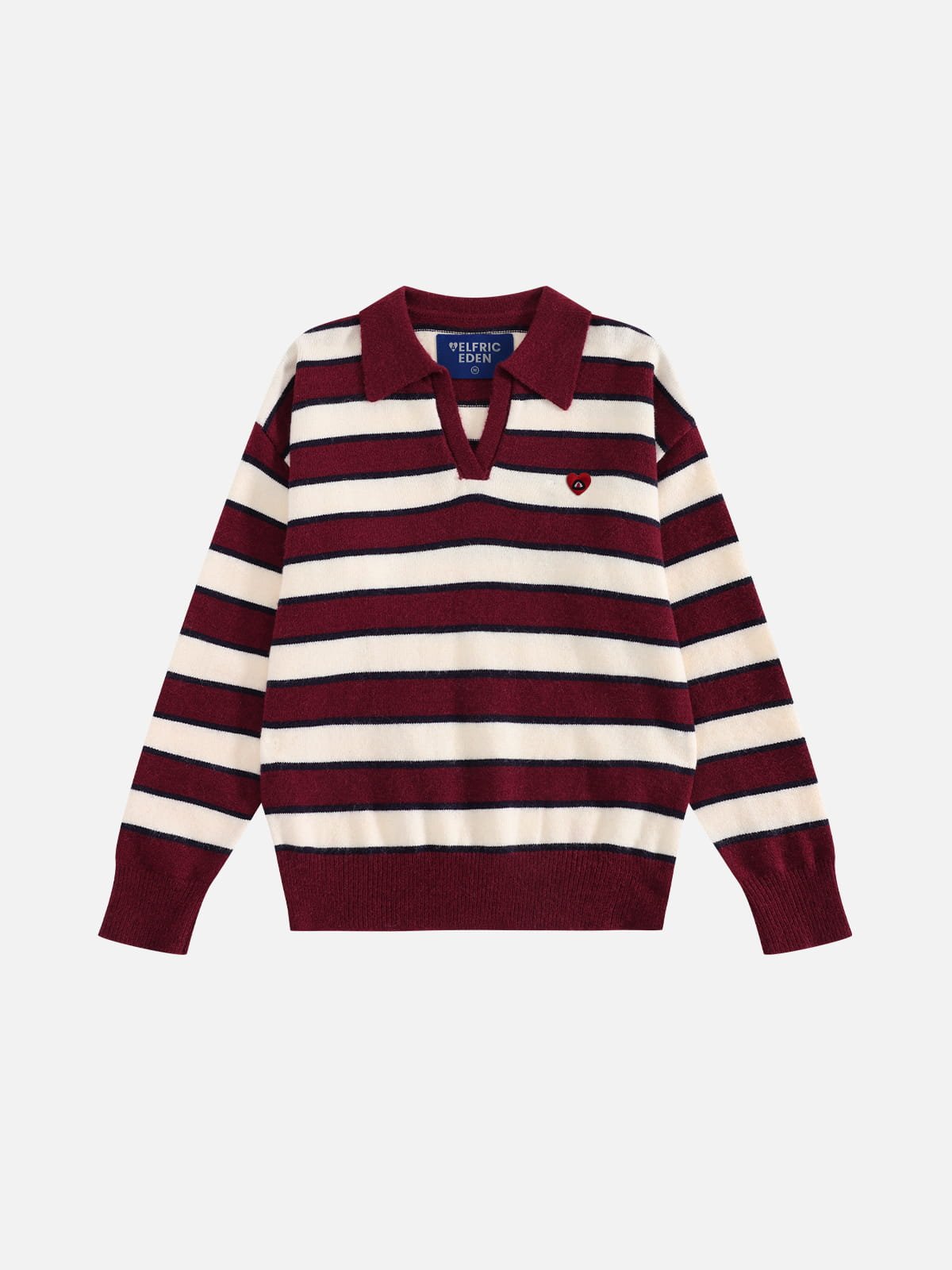 Aelfric Eden Polo Collar Striped Sweater