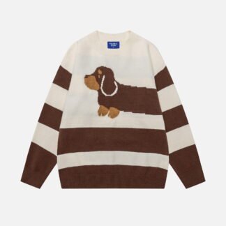 Aelfric Eden Striped Dachshund Sweater