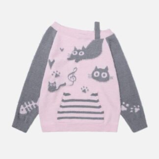 Aelfric Eden Cat Off-The-Shoulder Sweater