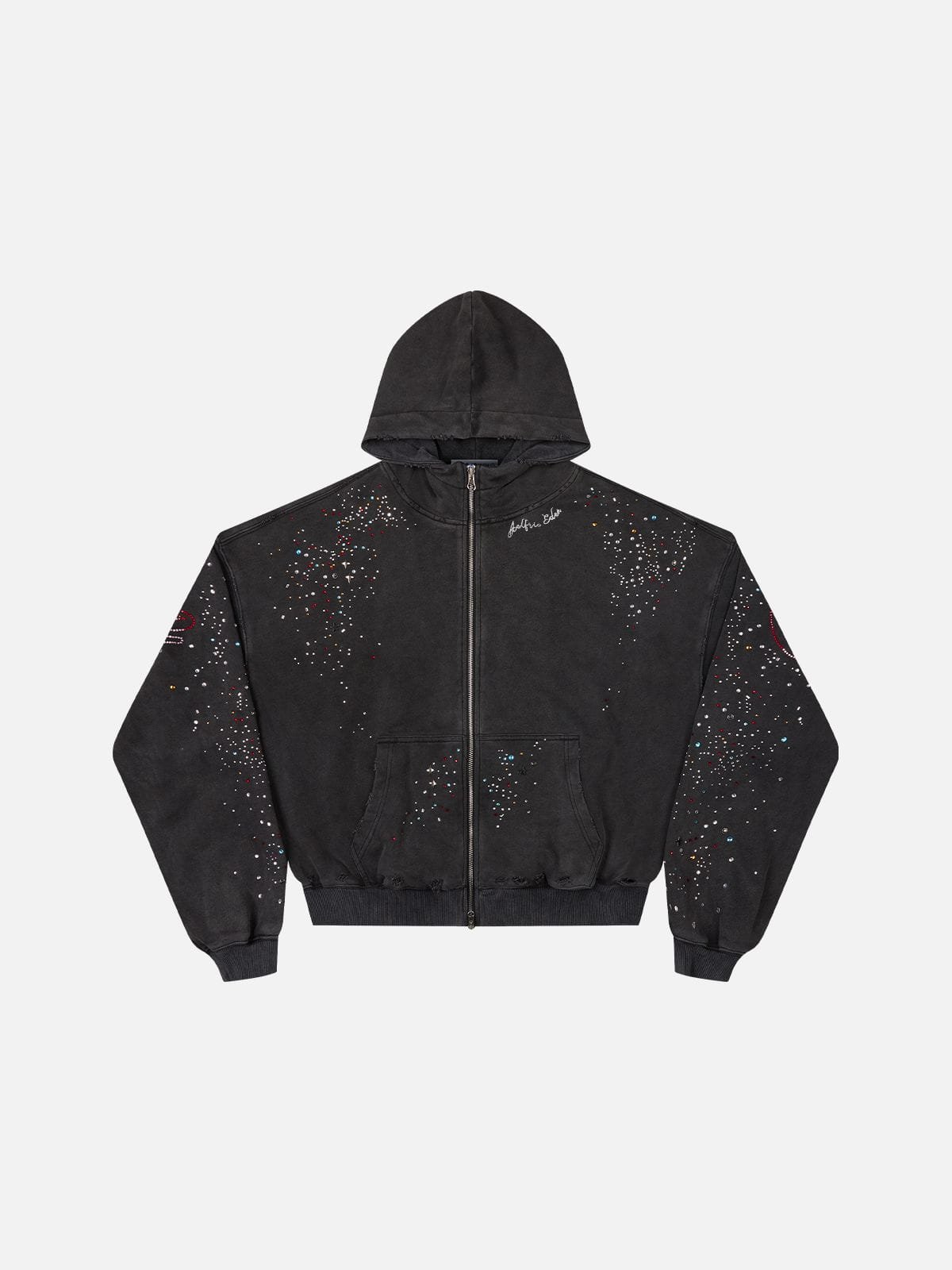Aelfric Eden Boxy Rhinestone Zip Up Hoodie