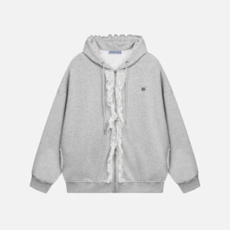 Aelfric Eden Lace Trim Zip Up Hoodie