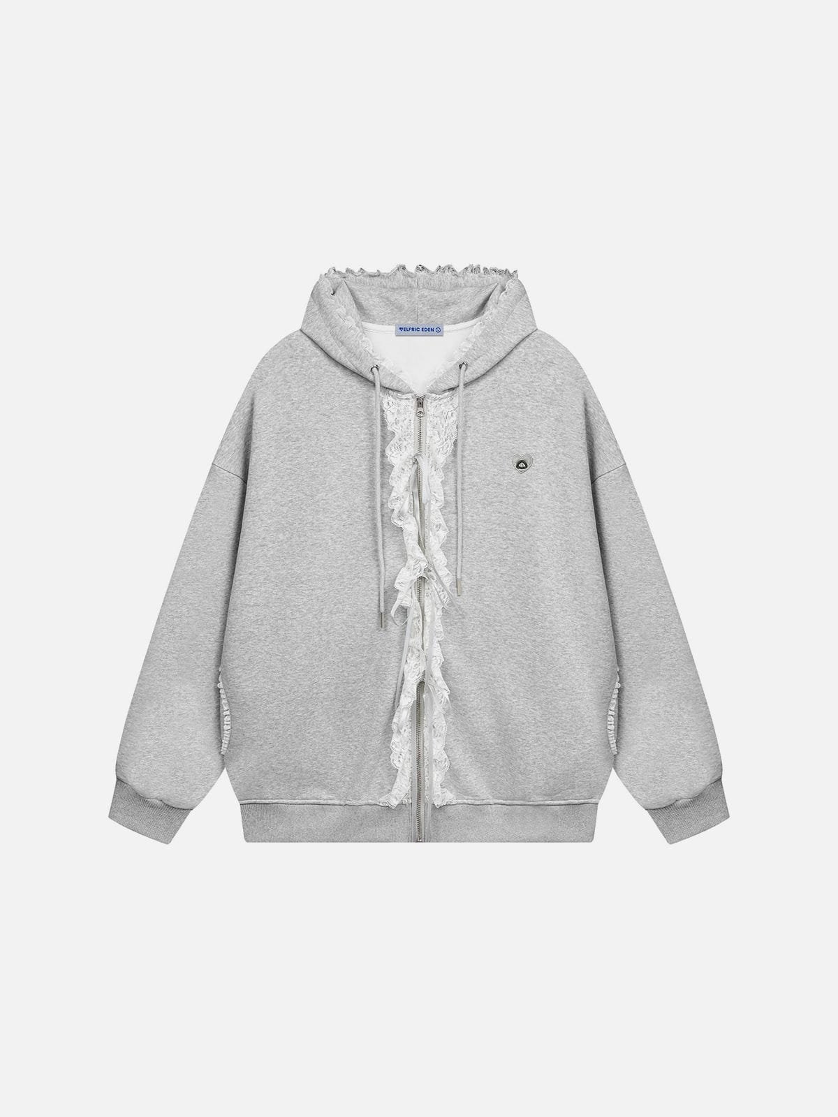 Aelfric Eden Lace Trim Zip Up Hoodie