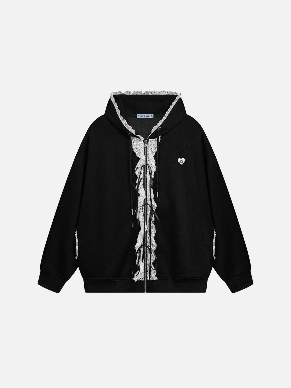 Aelfric Eden Lace Trim Zip Up Hoodie