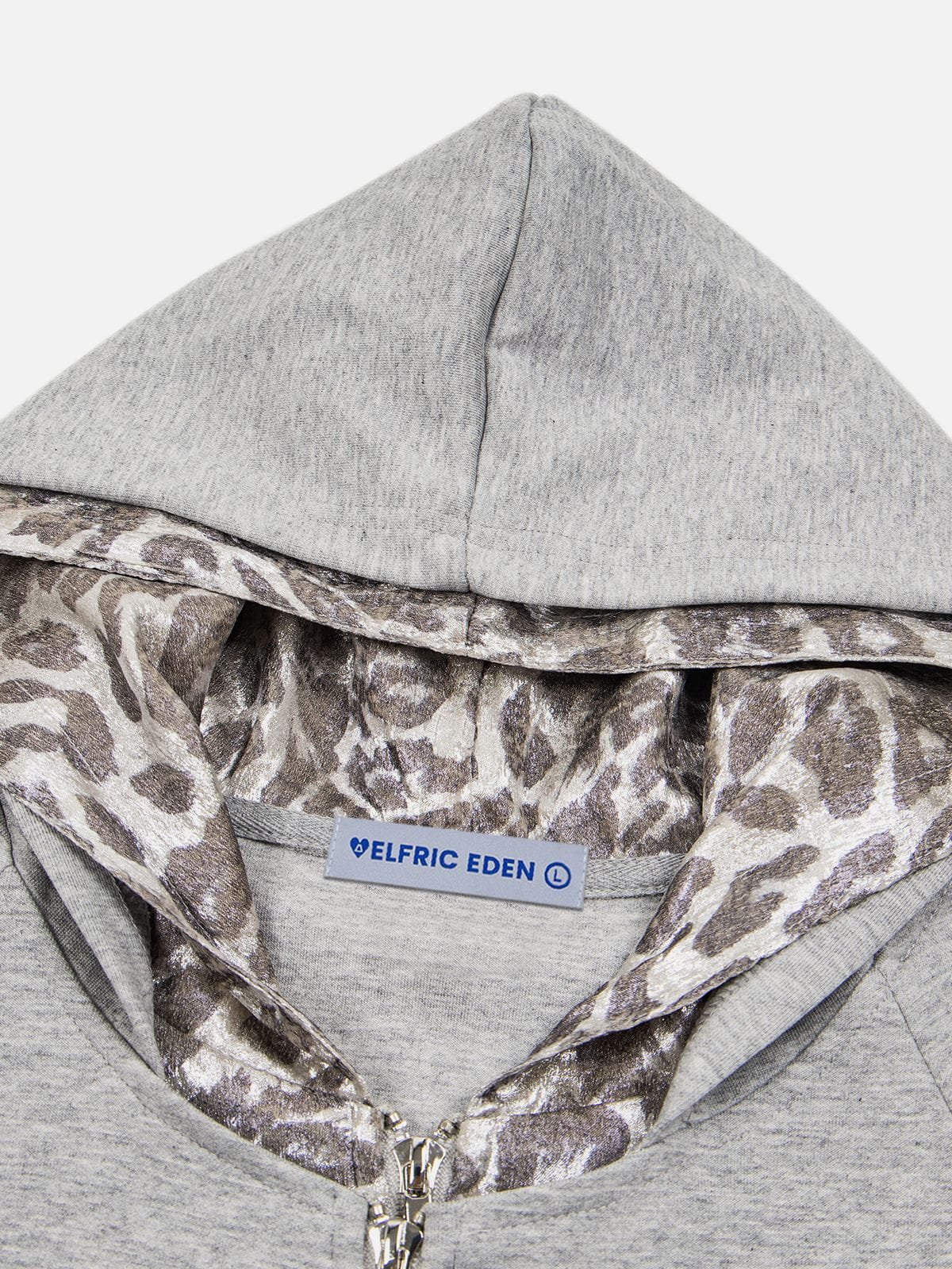 Aelfric Eden Leopard Panel Zip Up Hoodie