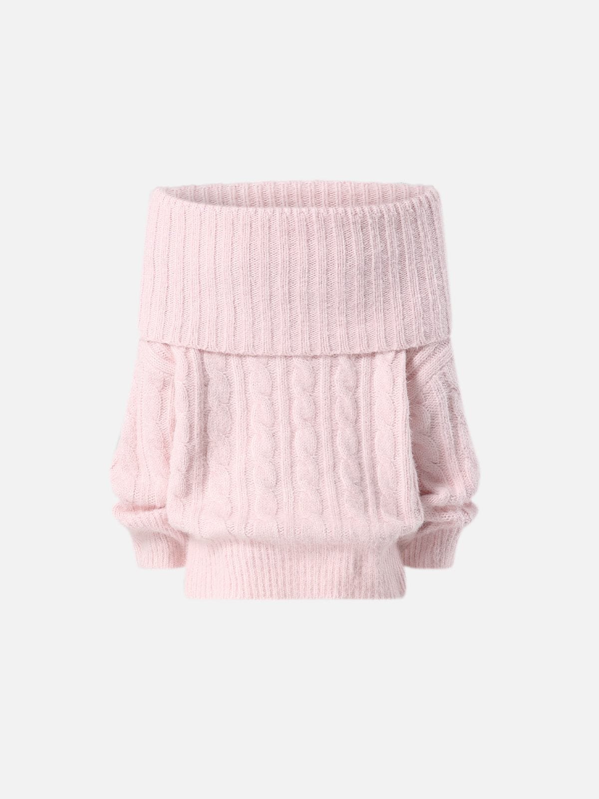 Aelfric Eden Cable Knit Off-The-Shoulder Sweater