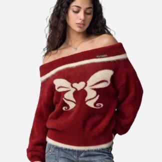 Aelfric Eden Bow Off-The-Shoulder Sweater