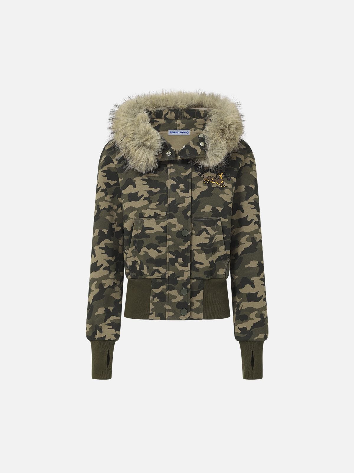 Aelfric Eden CAMO Faux Fur Zip Up Hoodie