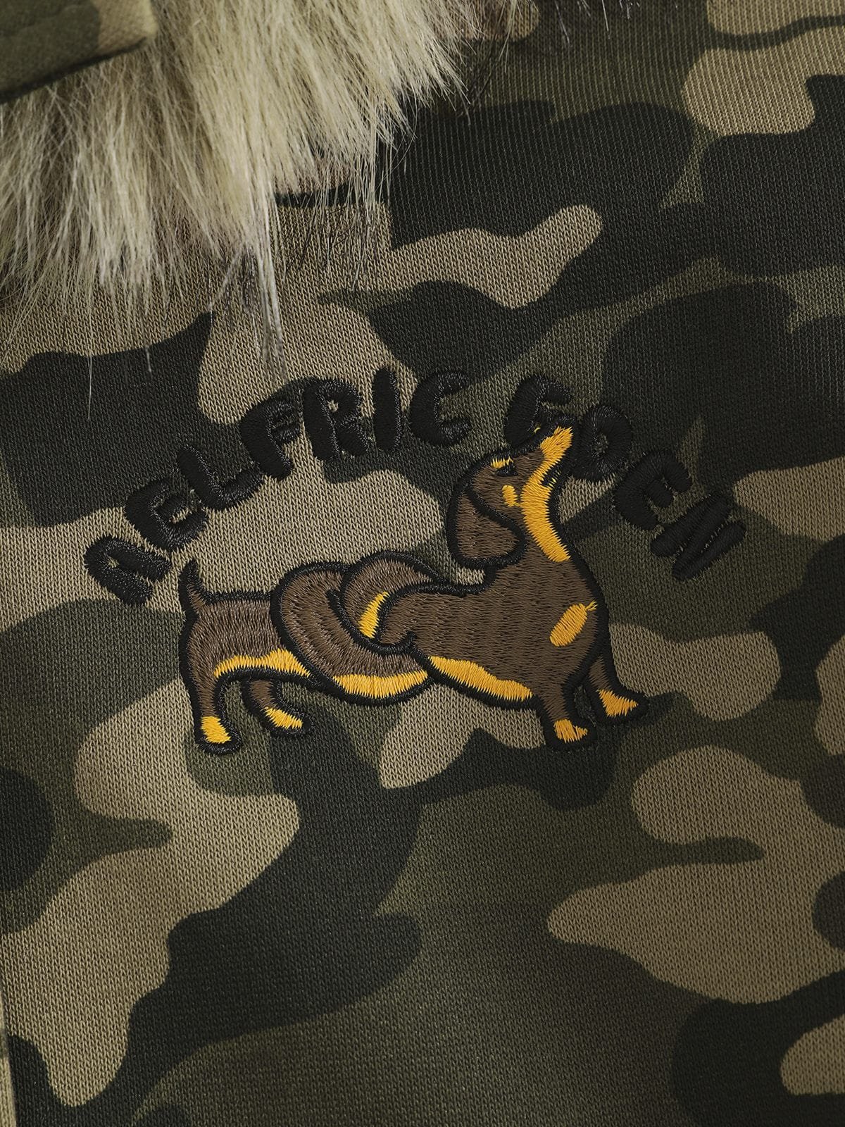 Aelfric Eden CAMO Faux Fur Zip Up Hoodie