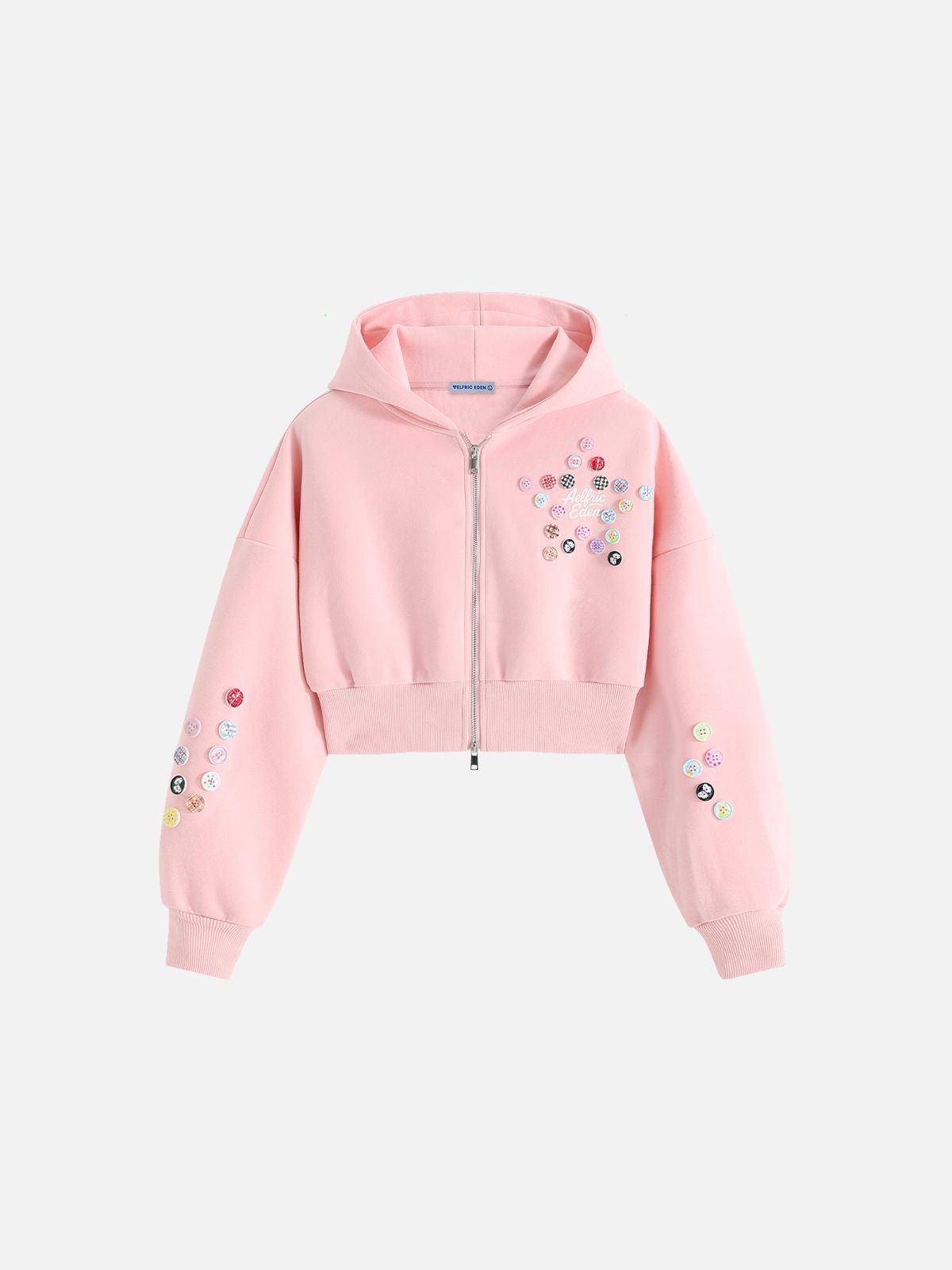 Aelfric Eden Cropped Button Zip Up Hoodie