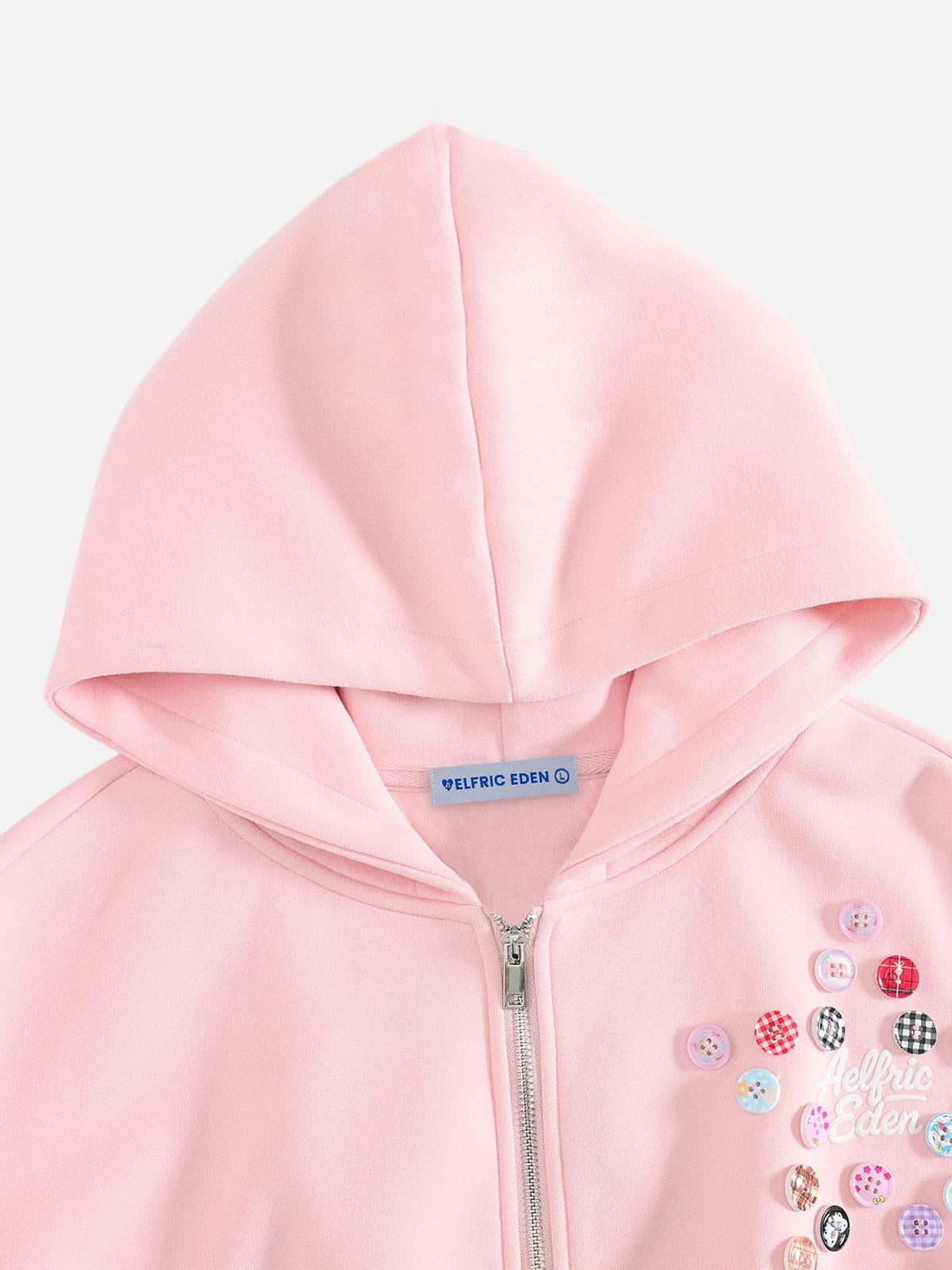 Aelfric Eden Cropped Button Zip Up Hoodie