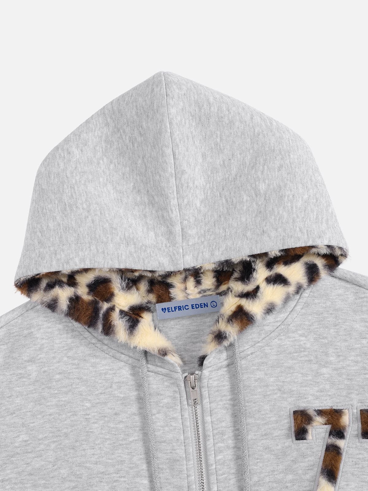 Aelfric Eden Boxy Leopard Lined Zip Up Hoodie