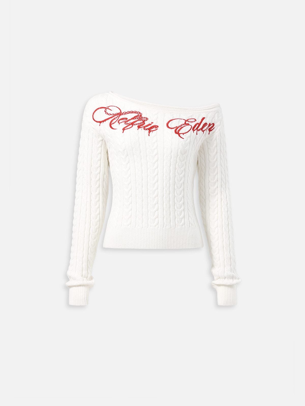 Aelfric Eden Cable Knit Off-The-Shoulder Sweater
