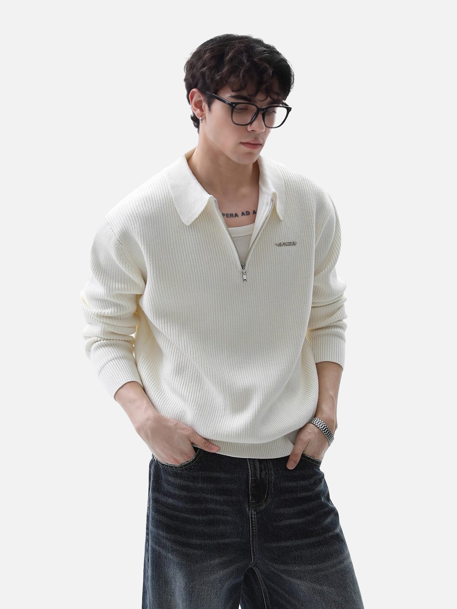 Aelfric Eden Half-Zip Polo Collar Sweater