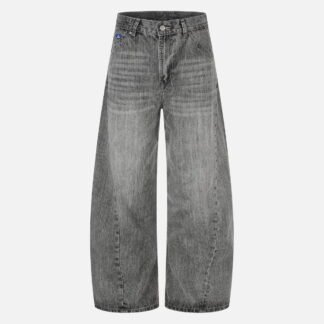 Aelfric Eden Textured Washed Baggy Barrel Jeans