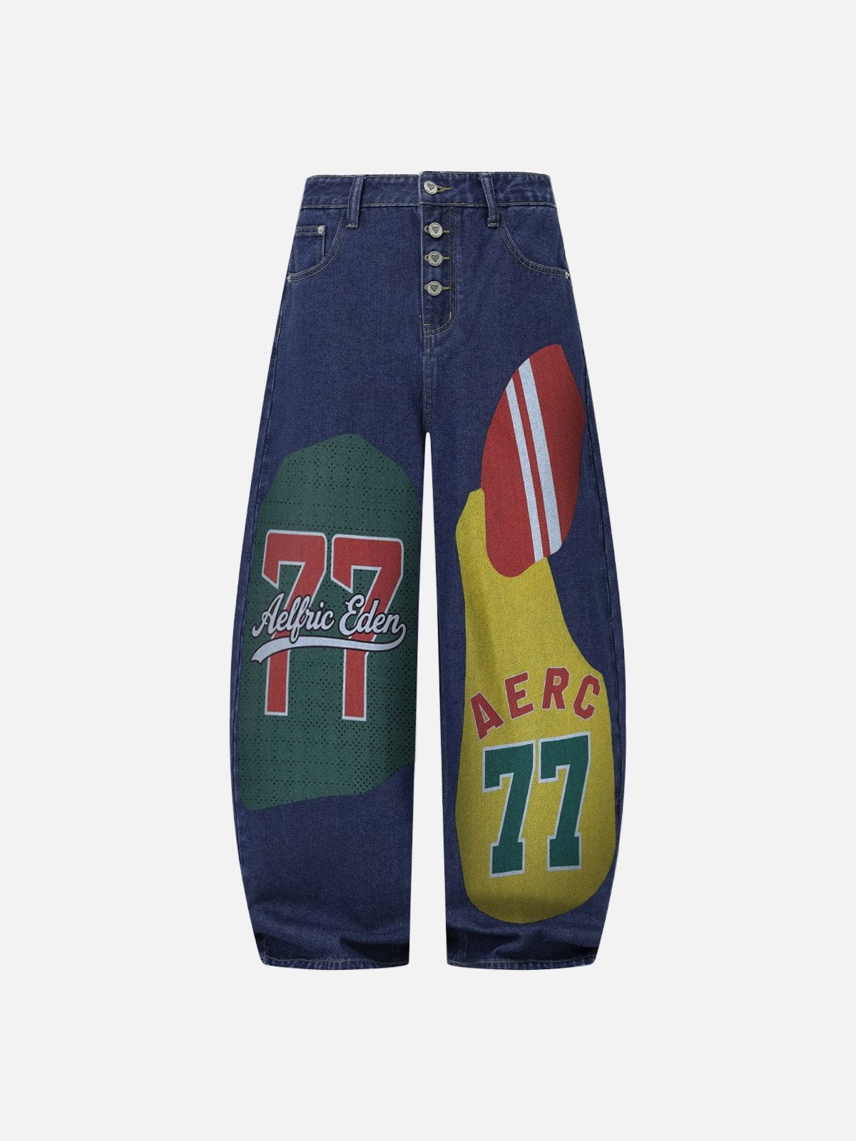 Aelfric Eden Jersey Patchwork Baggy Barrel Jeans