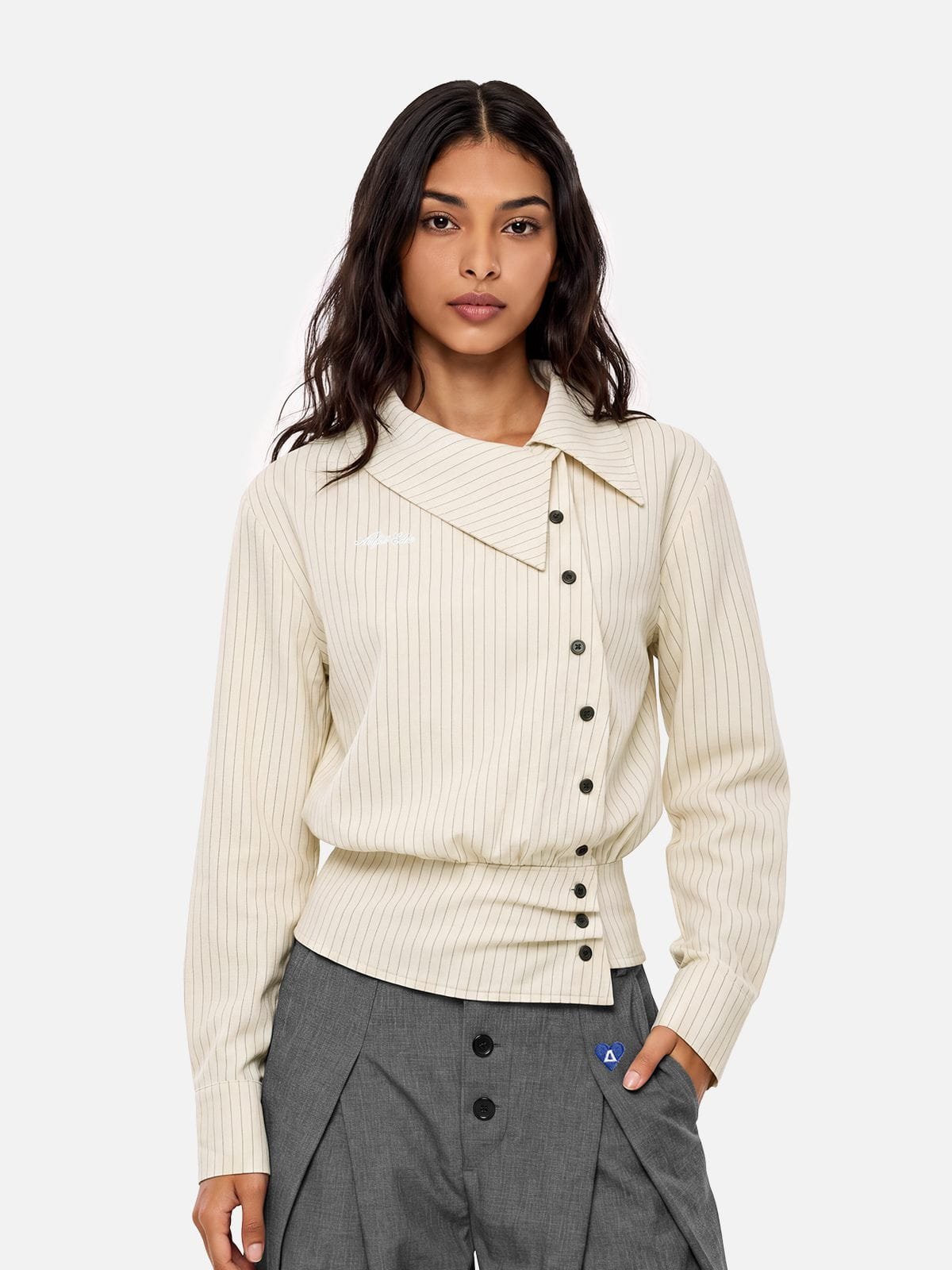 Aelfric Eden Asymmetric Button Long Sleeve Shirt