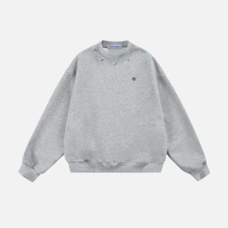 Aelfric Eden Turquoise Stud Collar Sweatshirt