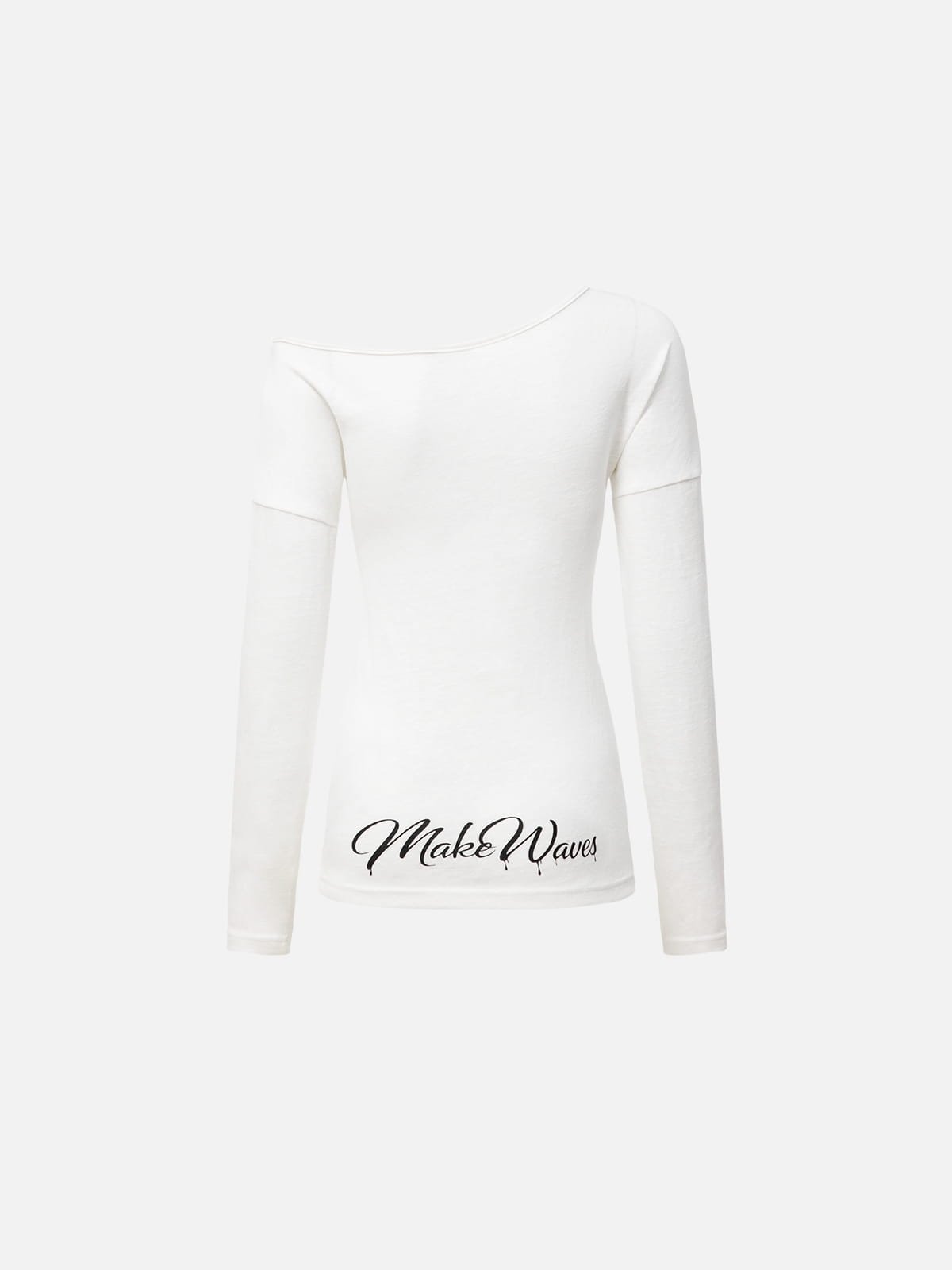 Aelfric Eden Off-The-Shoulder Script Long Sleeve Tee
