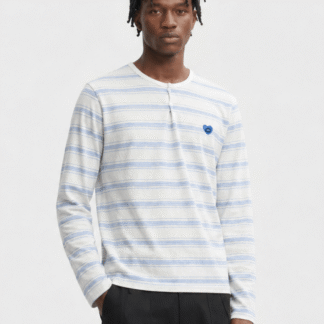 Aelfric Eden Striped Henley Long Sleeve Tee