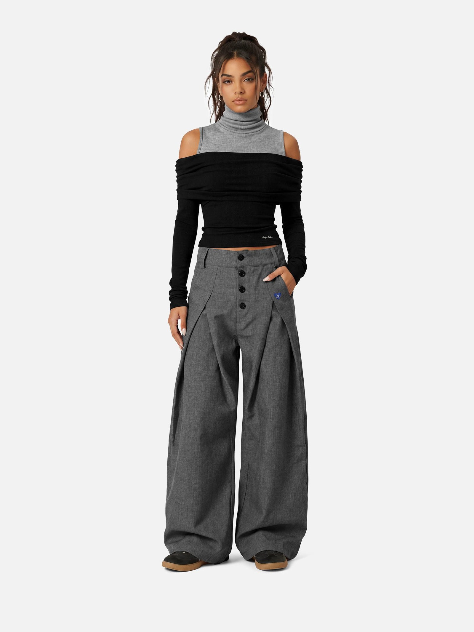 Aelfric Eden Layered Off-The-Shoulder Long Sleeve Tee