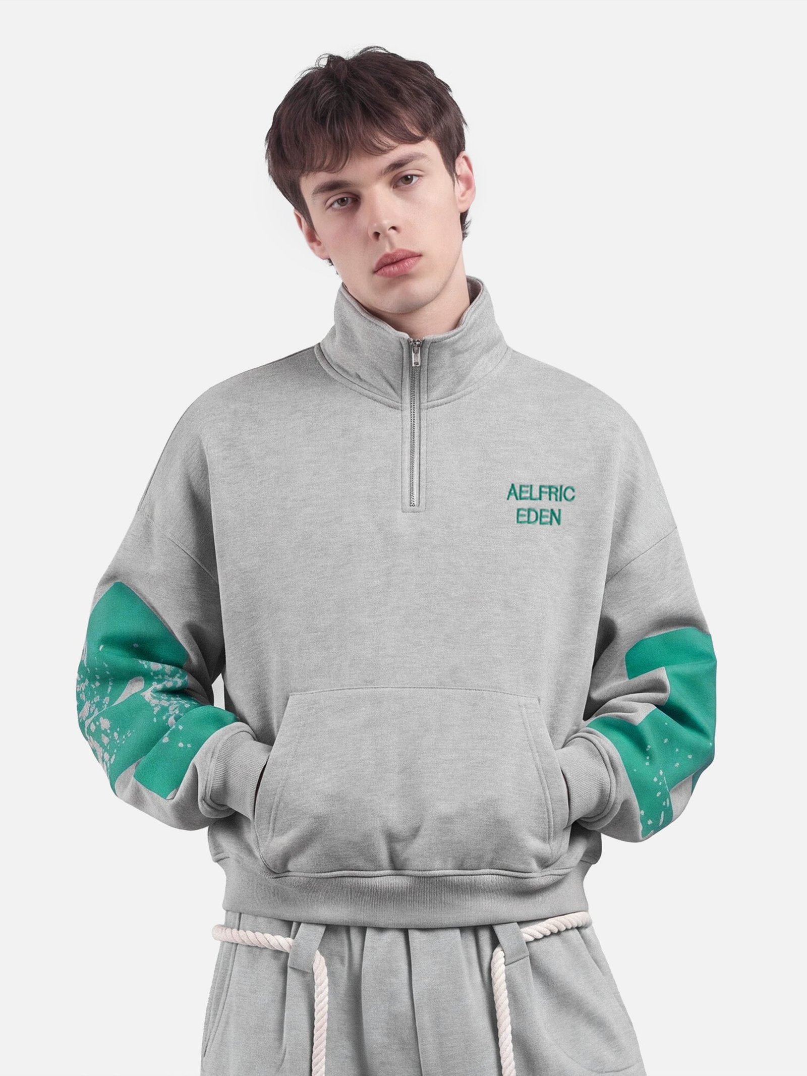 Aelfric Eden Boxy Graphic Quarter-Zip Sweatshirt