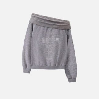 Aelfric Eden Studded Off-Shoulder Sweatshirt