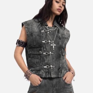 Aelfric Eden Super Boxy Fireman Clasp Denim Vest